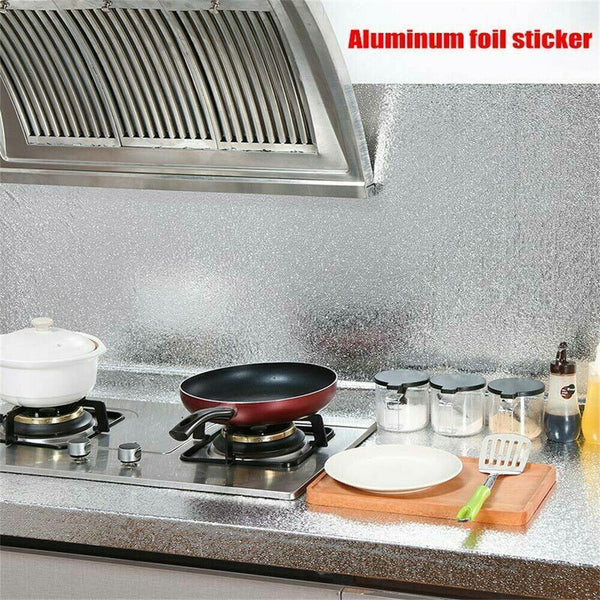 Aluminum Foil Sticker Self Adhesive Oil-proof Waterproof Kitchen Cabinet Wall