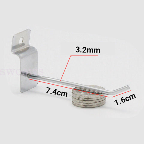 50/100pcs Slatwall Hooks Storage Shelf Tool Panel Grooved Display Showroom Rack