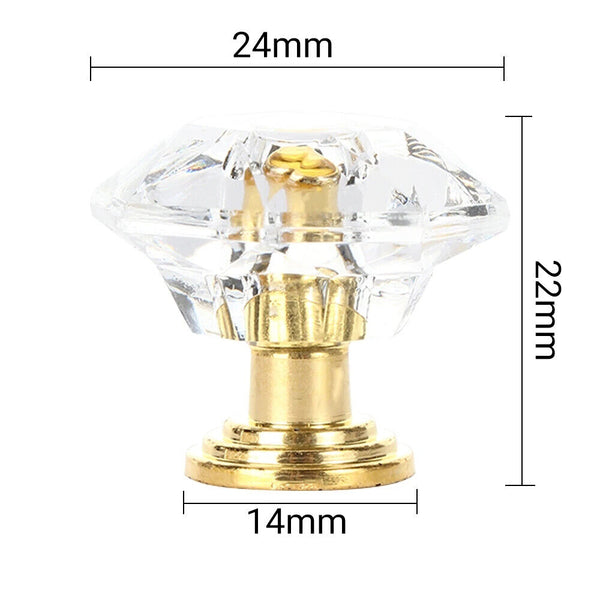 up20x Crystal Diamond Glass Pull Handle Door Knob Drawer Cupboard Cabinet Handle