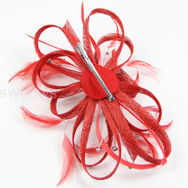 Feathers Hair Clip Feather Flower Headband Fascinator Hat Tea Party Headband