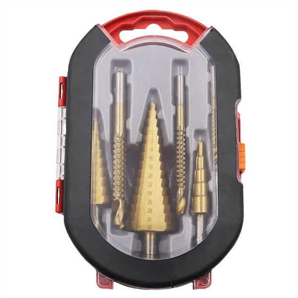 HSS 6PCS Titanium Step Drill Bit Set High Speed Reaming Pagoda Sawtooth Set AU