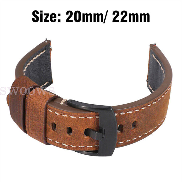 41/45mm Bracelet Stitching Leather Band Watch Strap For Samsung Galaxy Watch 3