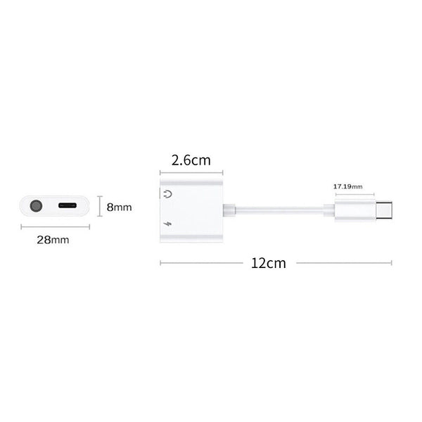 USB-C Type C to 3.5mm Headphone Jack and Charger AUX Audio Adapter Splitter AU