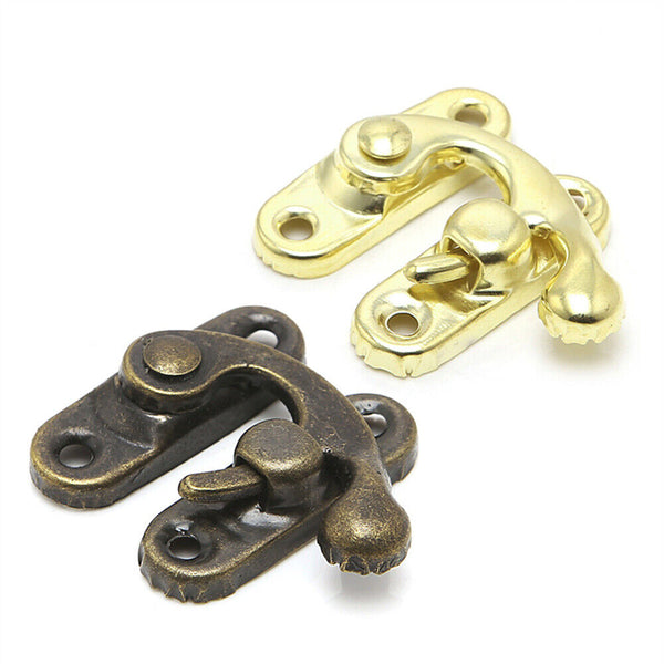 5/10pcs Antique Metal Catch Curved Buckle Horn Lock Clasp Hook Jewelry Box Pad