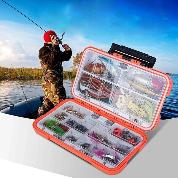 1/2/PC Large Fishing Tackle Box Double Side Bait Hooks Storage Box with Dividers