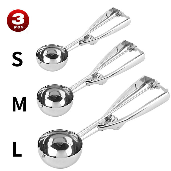 Ice Cream Scoop Stainless Steel Cookie Mash Muffin Spoon IceCream 4/ 5/ 6cm AUS