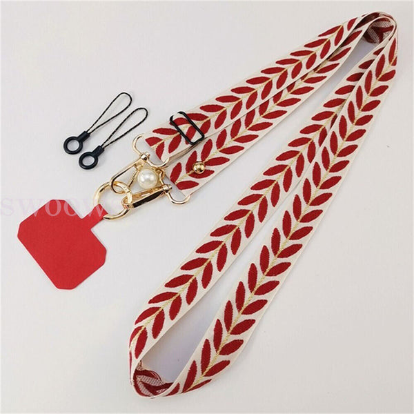 Universal Mobile Phone Lanyard Adjustable Hanging Neck Strap With Patch Fashion