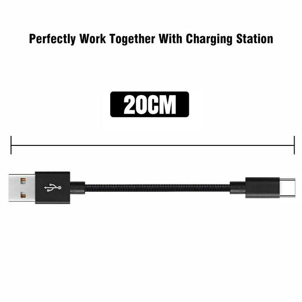 1/2x 20CM Short Braided Micro USB Cable Fast Sync Charging Data Transfer Cable