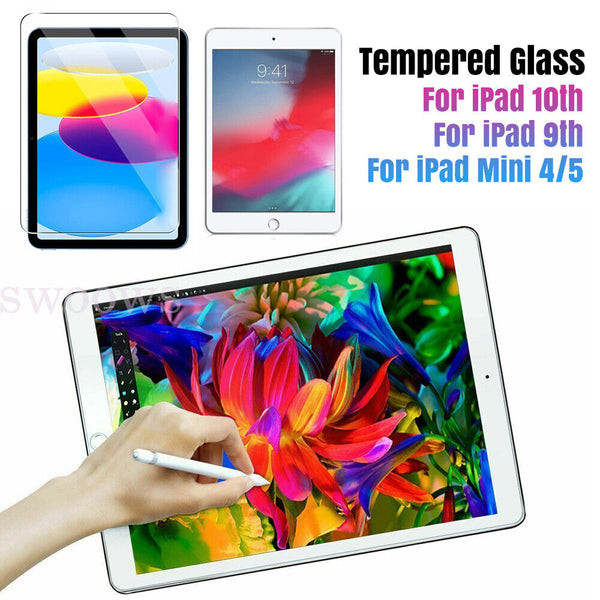 9H Full Tempered Glass Screen Protector For Apple iPad 7/8/9/10 Mini 4/5 Pro 13"