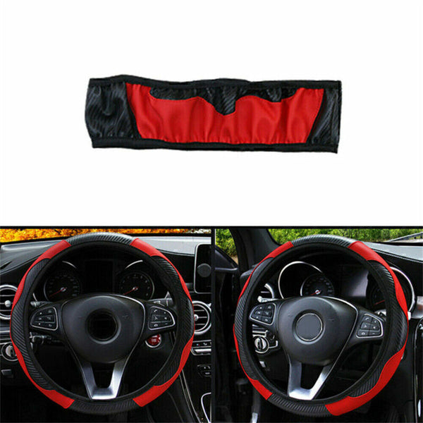 Car Steering Wheel Cover Leather Breathable Anti-slip Protector Universal 38cm