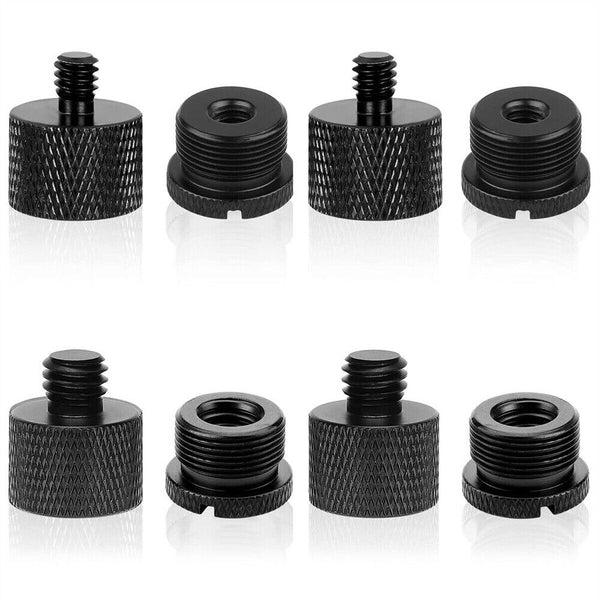 8Pcs Mic Thread 3/8 Mic Screw Adapters Adapter Kit 5/8 to 1/4 to 5/8 Mic Stand