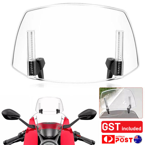 Universal Wind Screen Extension Deflector Clip On Motorcycle Windshield Protect