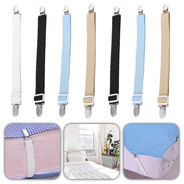 4Pcs  Bed Sheet Mattress Holder Fastener Grippers Clips Suspender Straps