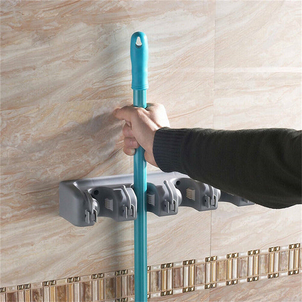 Broom Hanger Mop Holder Wall Mounted Brush Storage Rack Organizer Kitchen Tool