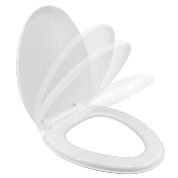 Thick Toilet Seat Soft Close Luxury White Heavy Duty Quick Release O Shape NEW