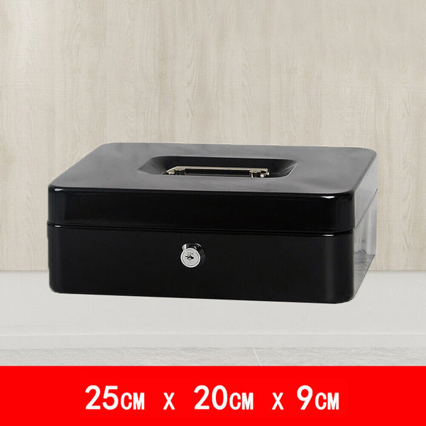 Lockable Cash Box Deposit Petty cash Money Box Safe Key Lock/Code Lock Gift AU