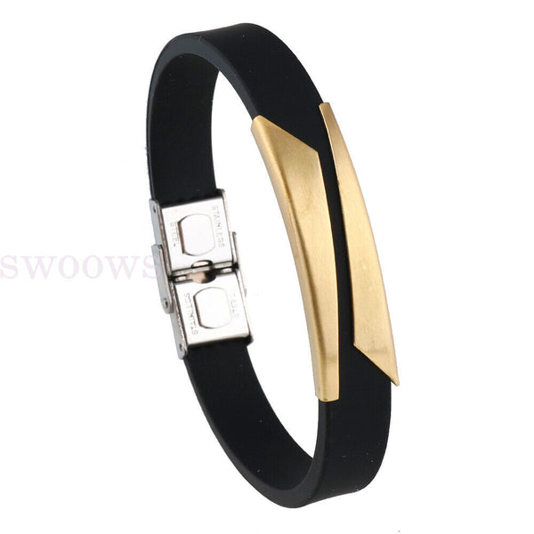 21cm Mens Leather Bracelet Bangle Bracelet Braided Wristband Buckle alloy