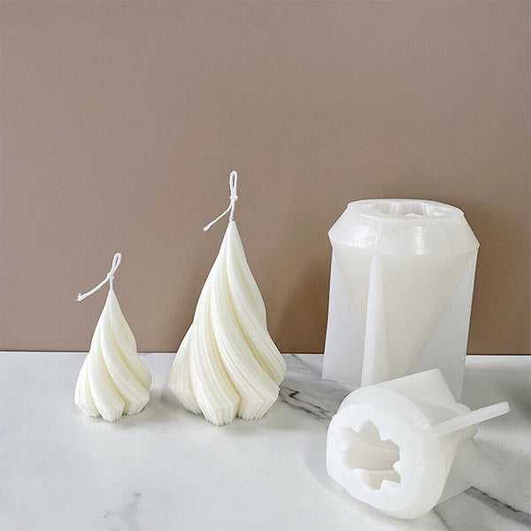 3D Silicone Candle Make Moulds DIY Art Cone Soap Wax Plaster Candles Mold Decor