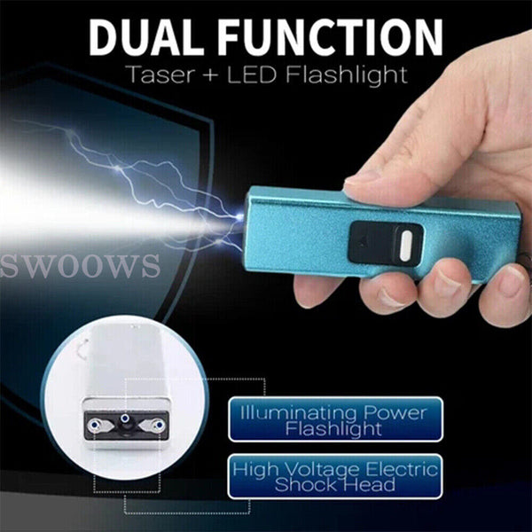 Mini USB Keychain Stun Tool Rechargeable LED Flashlight Self Protect Arc Tool