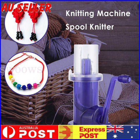 DIY Hand-operated Embellish-Knit Knitting Machine Spool Knitter Weave Tool AU