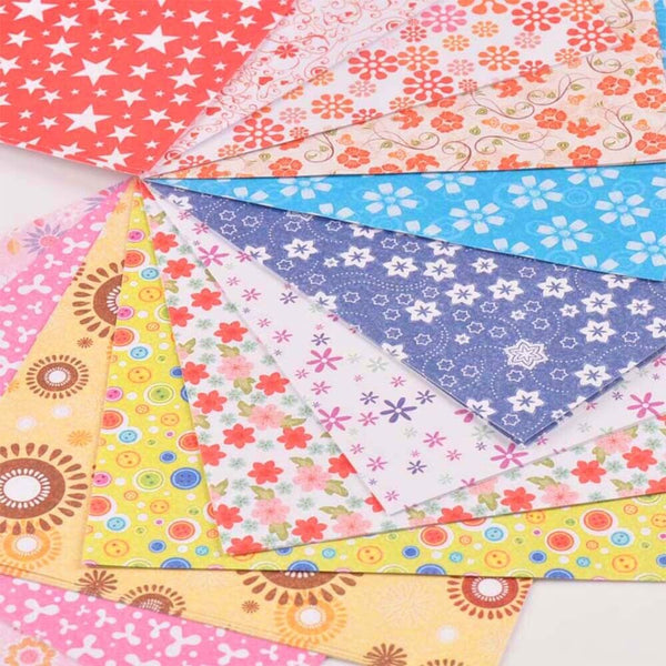 72pcs Japanese Square Folding Origami Craft Paper Sakura Star Mix Patterns Color