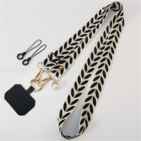 Universal Mobile Phone Lanyard Adjustable Hanging Neck Strap With Patch Fashion