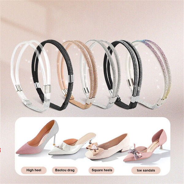 1/2pairs Elastic High Heels Shoe Strap Rhinestone High Heel Anti Loose Straps