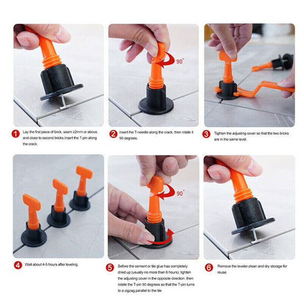 50/100 Tile Leveling System Clips Levelling Spacer Tiling Tool Floor Wall Wrench