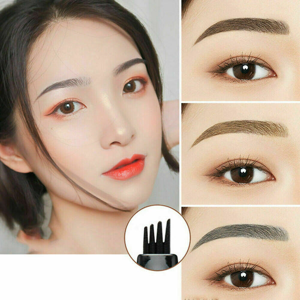 New Waterproof Eyebrow Microblading Ink Pen Pencil Tattoo 3D 4 Fork Pen Makeup