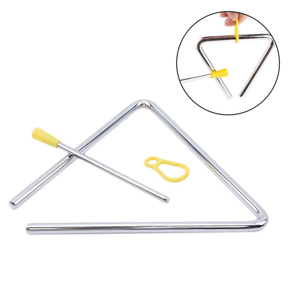 1/2x 10cm Musical Triangle Alloy with Striker Rod Percussion Instrument Kids Toy