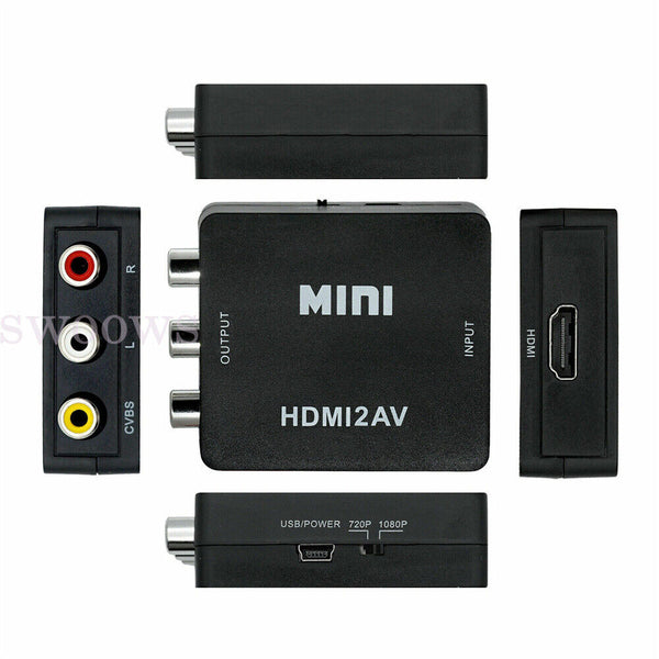 HDMI to AV Converter 1080P HDMI to RCA Adapter HDMI2AV HD Video for PS2 Xbox TV