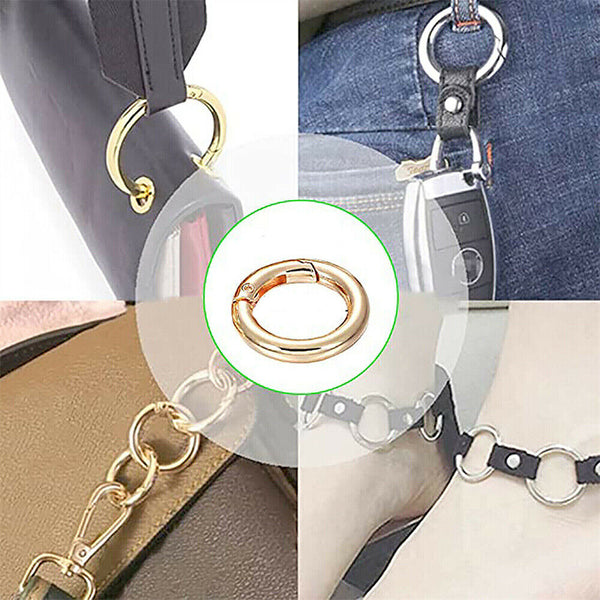 50/100x Metal Spring O-Ring Buckles Clips Carabiner Bag Belt Push Gate Snap Hook