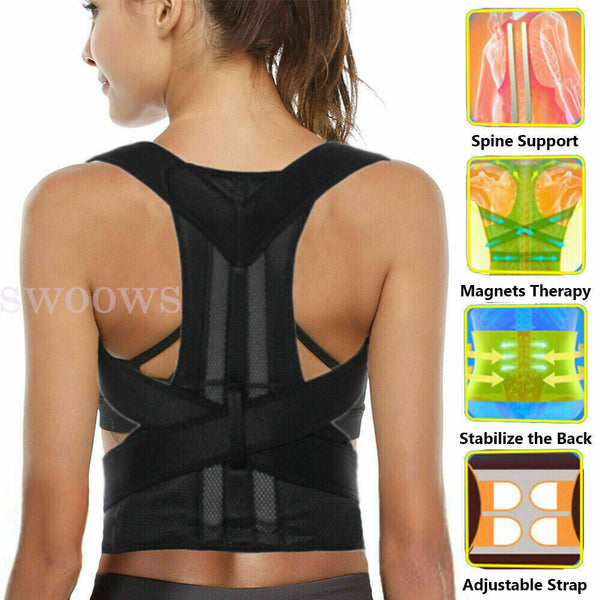 Posture Corrector Clavicle Shoulder Brace Lower Back Support Magnetic Men Women