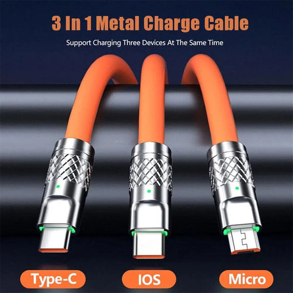 Universal 3 in 1 Multi USB Charger Charging Cable Lead for Most Mobile Phones AU