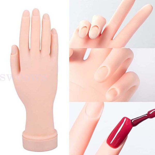 2x Practice Model Hand Nail Art Trainer Hand Fake Hand For Acrylic Gel False NEW