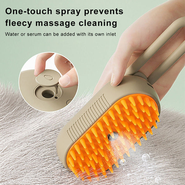 1/2x 3 in 1 Cat Steam Brush Pet Grooming Dog Brush Electric Spray Massage Steamy