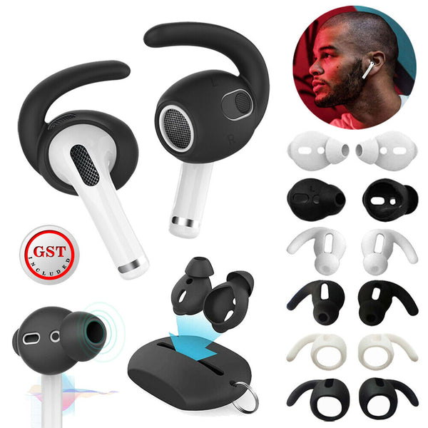 Silicone Ear Hook For Apple AirPods Ear Tips + Case Earpod Cover Earbuds