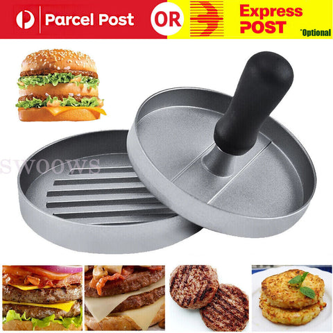 au Non-Stick Burger Press Aluminum Hamburger Maker Patty Mold DIY Meat Beef BBQ