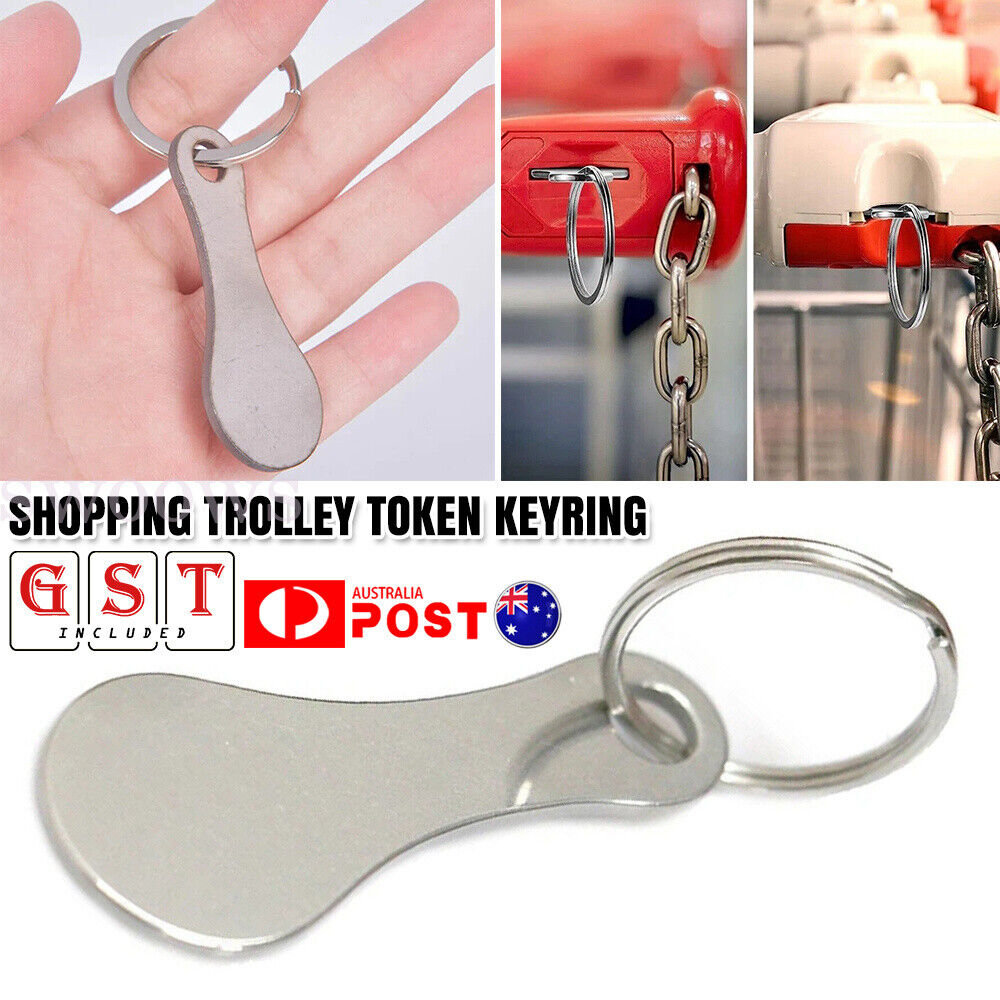 Removable Shopping Trolley Token Key Unlocker Keyring For ALDI Coles Woolworths