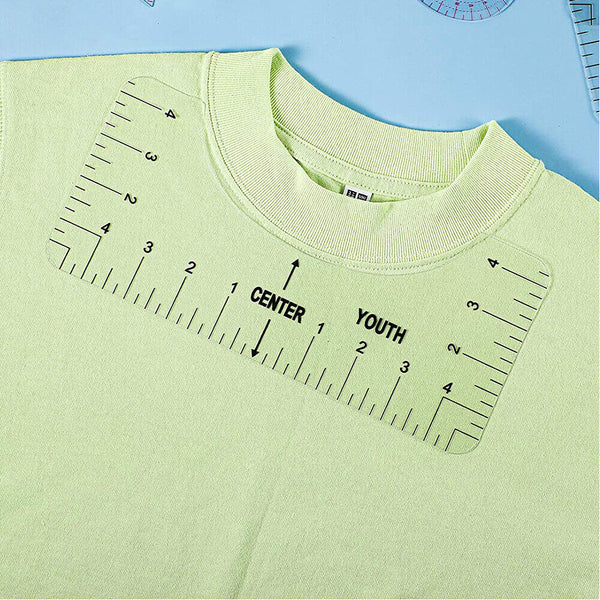 5PCS T-Shirt Alignment Ruler Craft Ruler With Guide For Drawing Template Tool AU