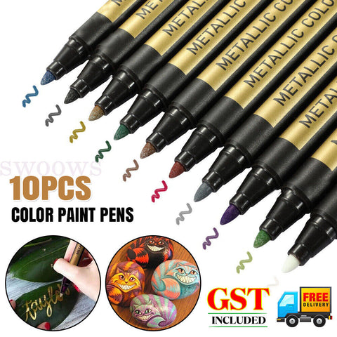 10 Colors Acrylic Paint Pens Sets Fine Art Marker Metal Glass Rock Waterproof AU