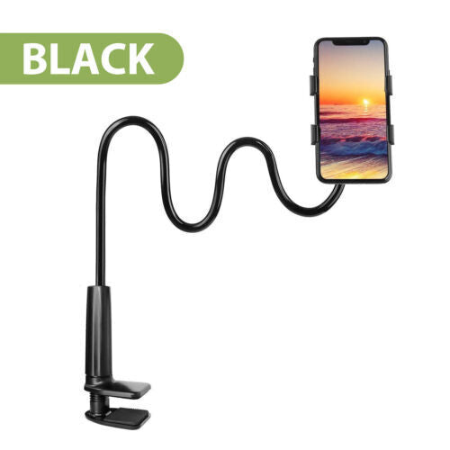 Mobile Phone Flexible 360° Bed Desktop Bracket Clamp Clip Mount Stand Holder