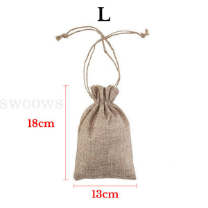 Up 100PCS Drawstring Storage Bags Bulk Linen Calico Bags snack Tote Gift Bags AU