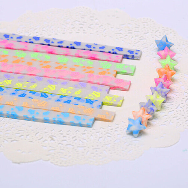 Origami Luminous Lucky Wish Star Paper Strips Glows in the dark Craft Gift 210PC