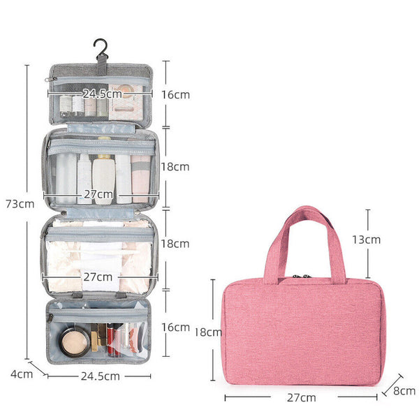 Large Hanging Hook Toiletry Bag Waterproof Travel Makeup Cosmetic Organizer