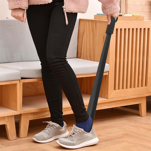 42cm Shoe Horn Long Leather Metal Handle Shoehorn Stainless Steel Lifter Tool AU