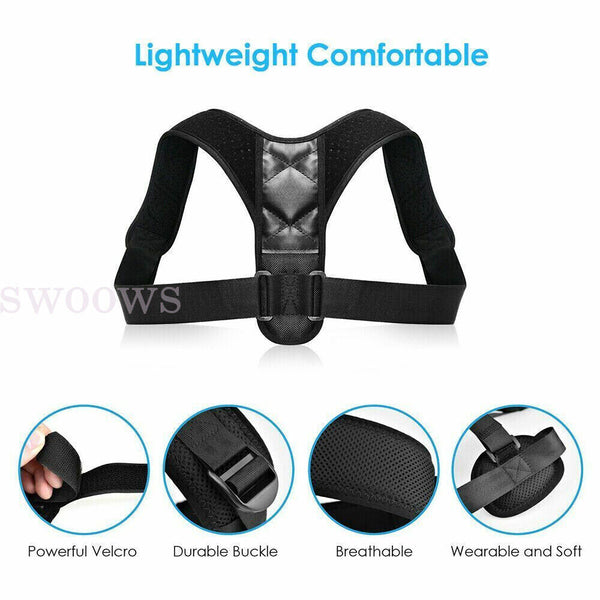 Posture Corrector Adjustable Shoulder Back Support Belt Straightener Brace Strap