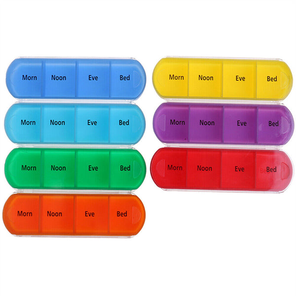 Pill Box 7 Day Medicine Tablet Dispenser Organiser Weekly Storage Case Container