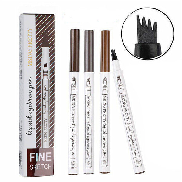 New Waterproof Eyebrow Microblading Ink Pen Pencil Tattoo 3D 4 Fork Pen Makeup