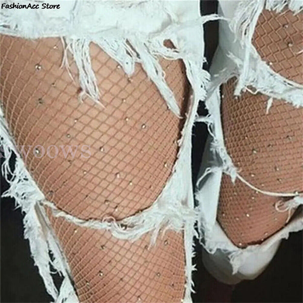 SEXY BLING CRYSTA DIAMANTE FISHNET PANTYHOSE STOCKING DANCE TIGHTS